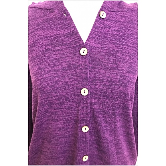 Cozy Button Hoodie Tunic Top Pocket ML - Picture 8 of 8